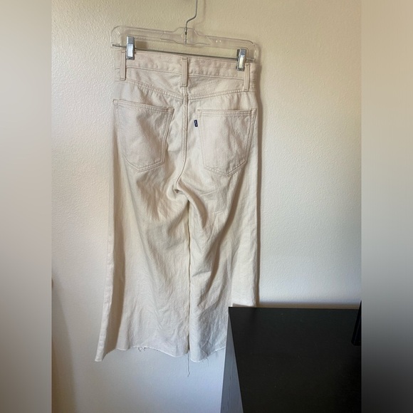 Levi’s Made & Crafted Women’s Flare Full Cream Wide Leg Jeans Size 26 High Rise - Picture 3 of 11